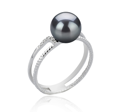 8-9mm Akoya japonesa Anel em Rahara Preto