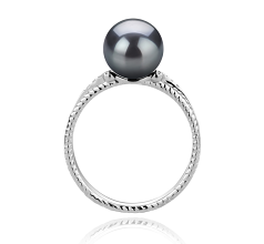 8-9mm Akoya japonesa Anel em Rahara Preto