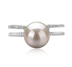 8-9mm Akoya japonesa Anel em Rahara Branco