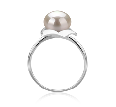 8-9mm Água doce Anel em Anais Branco