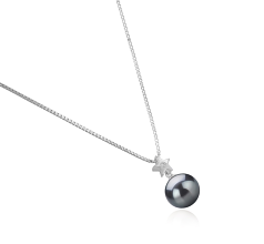9-10mm taitiano Pingente em Estrela Preto