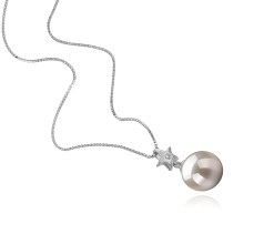 9-10mm Água doce Pingente em Estrela Branco