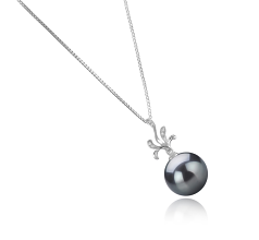 12-13mm taitiano Pingente em Ébano Preto