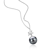 12-13mm taitiano Pingente em Ébano Preto