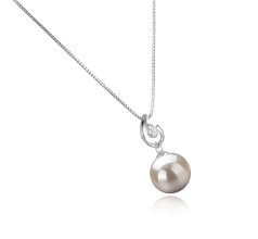 10-11mm Água doce Pingente em Femke Branco