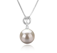10-11mm Água doce Pingente em Lindo Branco