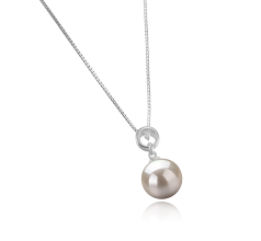 10-11mm Água doce Pingente em Lindo Branco