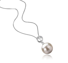10-11mm Água doce Pingente em Lindo Branco