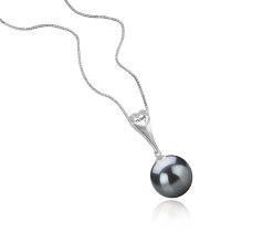10-11mm taitiano Pingente em Coelho Preto