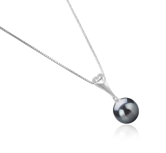 10-11mm taitiano Pingente em Coelho Preto