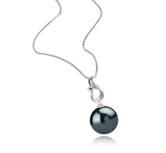 11-12mm taitiano Pingente em Elin Preto