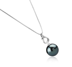 11-12mm taitiano Pingente em Elin Preto