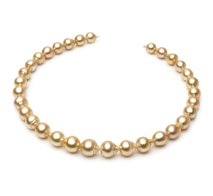 10.1-12.5mm Mar do Sul Colar em Dourado 18 polegadas. Ouro
