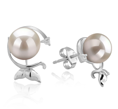7-8mm Akoya japonesa Conjunto de brincos em Gilda Branco