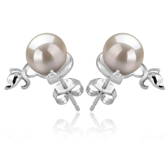 7-8mm Akoya japonesa Conjunto de brincos em Gilda Branco