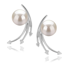 6-7mm Akoya japonesa Conjunto de brincos em Rosie Branco