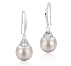 10-11mm Água doce Conjunto de brincos em Roxanne Branco