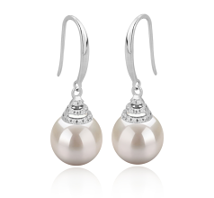 10-11mm Água doce Conjunto de brincos em Roxanne Branco