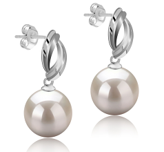 9-10mm Água doce Conjunto de brincos em Exclusivo Branco