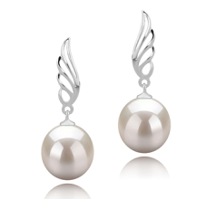 9-10mm Água doce Conjunto de brincos em Asa Branco