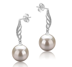 9-10mm Água doce Conjunto de brincos em Asa Branco