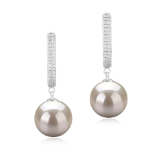 10-11mm Água doce Conjunto de brincos em Ofélia Branco