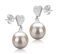 8-9mm Água doce Conjunto de brincos em Taima Branco