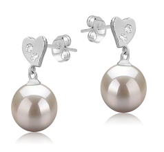 8-9mm Água doce Conjunto de brincos em Taima Branco