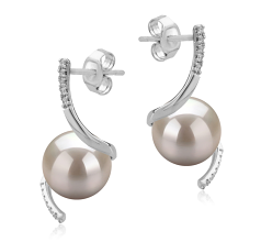 8-9mm Água doce Conjunto de brincos em Mathilde Branco