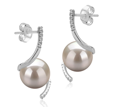 8-9mm Água doce Conjunto de brincos em Mathilde Branco