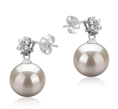 8-9mm Água doce Conjunto de brincos em Wilma Branco