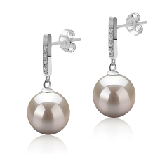 9-10mm Água doce Conjunto de brincos em Janet Branco