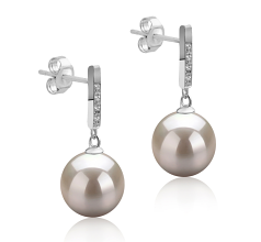 9-10mm Água doce Conjunto de brincos em Janet Branco