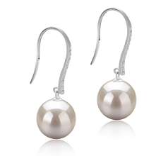 10-11mm Água doce Conjunto de brincos em Janet-Fishhook Branco