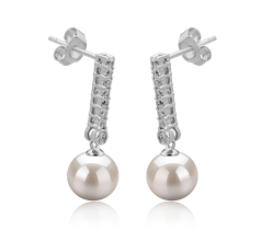 10-11mm Água doce Conjunto de brincos em Verna Branco