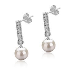 10-11mm Água doce Conjunto de brincos em Verna Branco