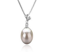 9-10mm Água doce Pingente em Alasca Branco
