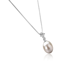 9-10mm Água doce Pingente em Alasca Branco
