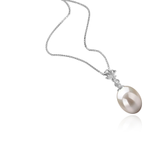 9-10mm Água doce Pingente em Alasca Branco