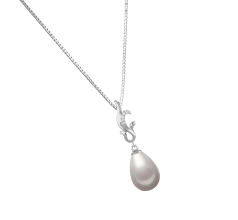 10-11mm Água doce Pingente em Mildred Branco