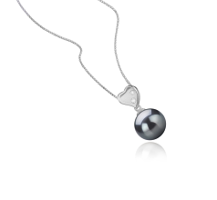 9-10mm taitiano Pingente em Taima - Coração Preto