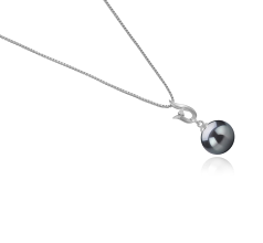 9-10mm taitiano Pingente em Samantha Preto