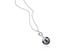 9-10mm taitiano Pingente em Samantha Preto