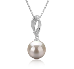 9-10mm Água doce Pingente em Shamara Branco