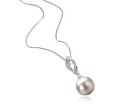 9-10mm Água doce Pingente em Shamara Branco