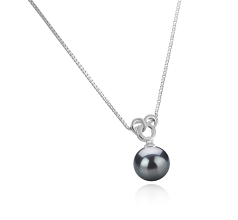 9-10mm taitiano Pingente em Adelina Preto