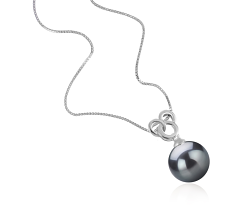 9-10mm taitiano Pingente em Adelina Preto