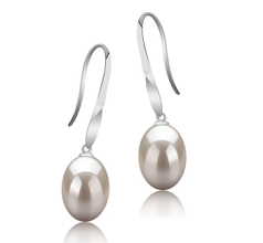 9-10mm Água doce Conjunto de brincos em Bernice Branco