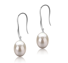 9-10mm Água doce Conjunto de brincos em Bernice Branco