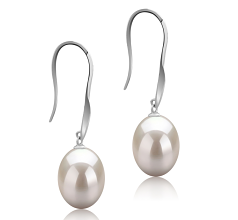 9-10mm Água doce Conjunto de brincos em Bernice Branco